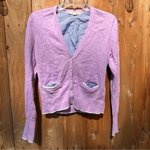 Brooks Brothers purple cardigan